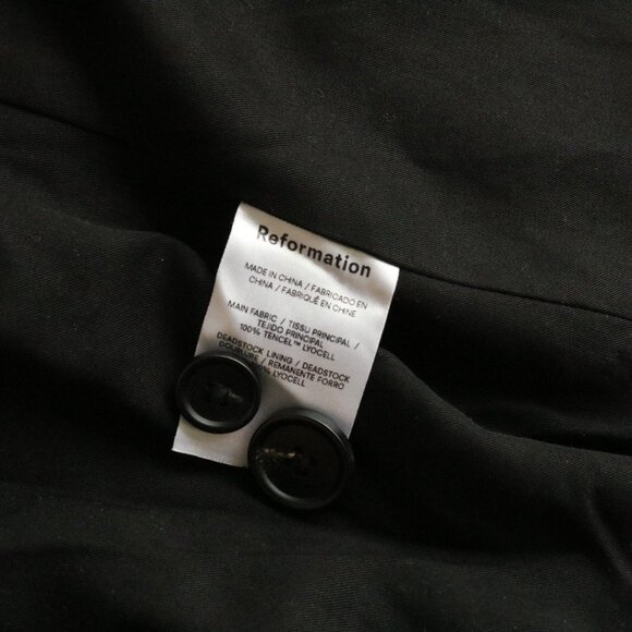 REFORMATION Black Tencel Slim Fit Blazer, Size M - Picture 3 of 6